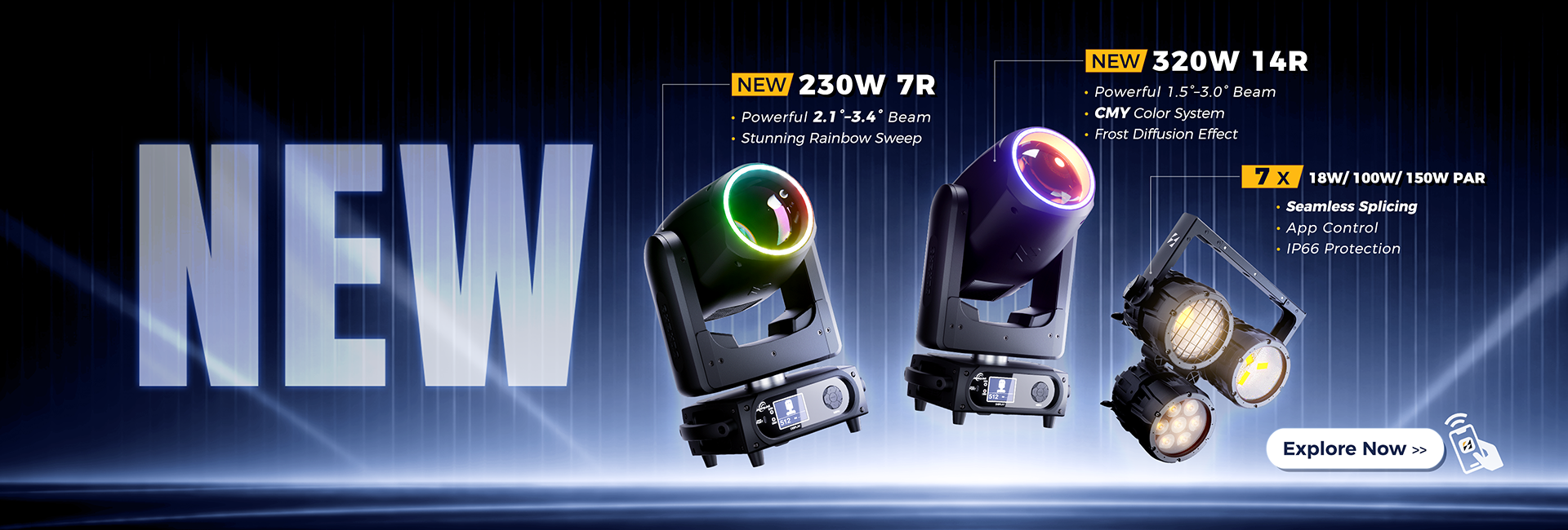App-Controlled 200W & 300W COB Spot Zoom